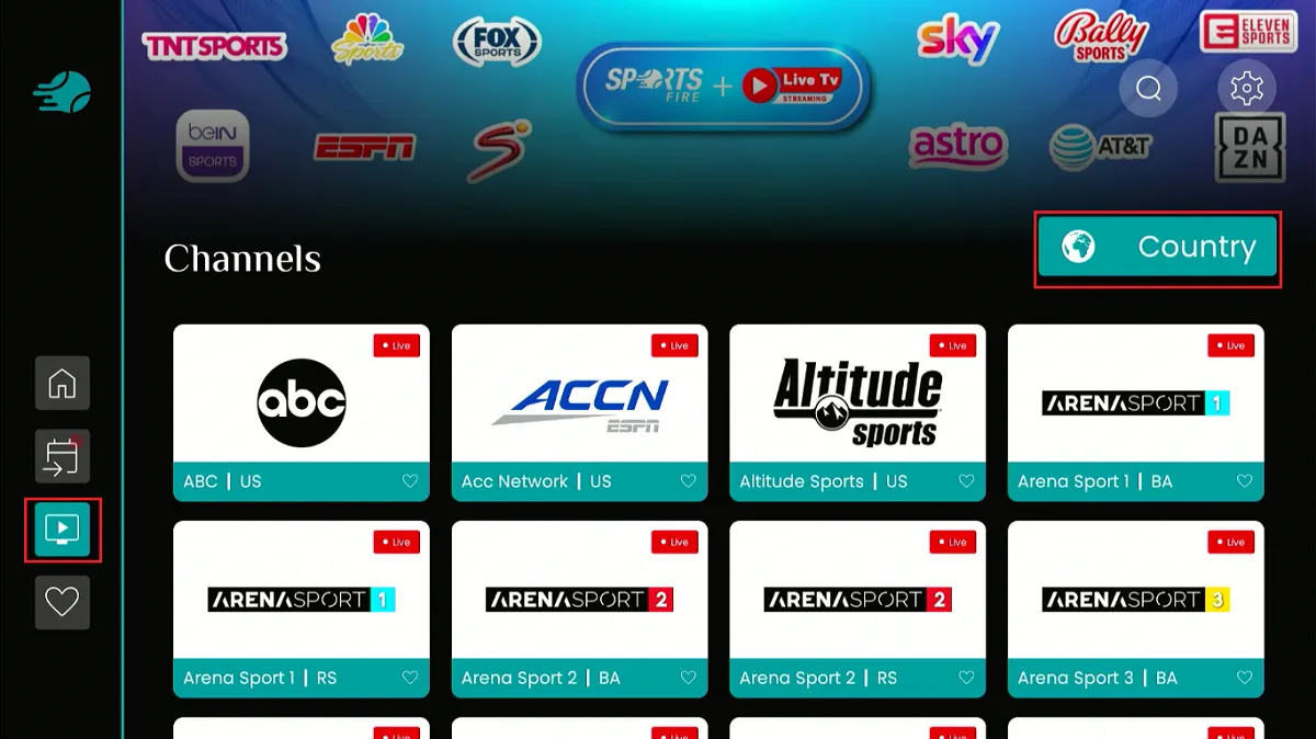 sportsfire free iptv app