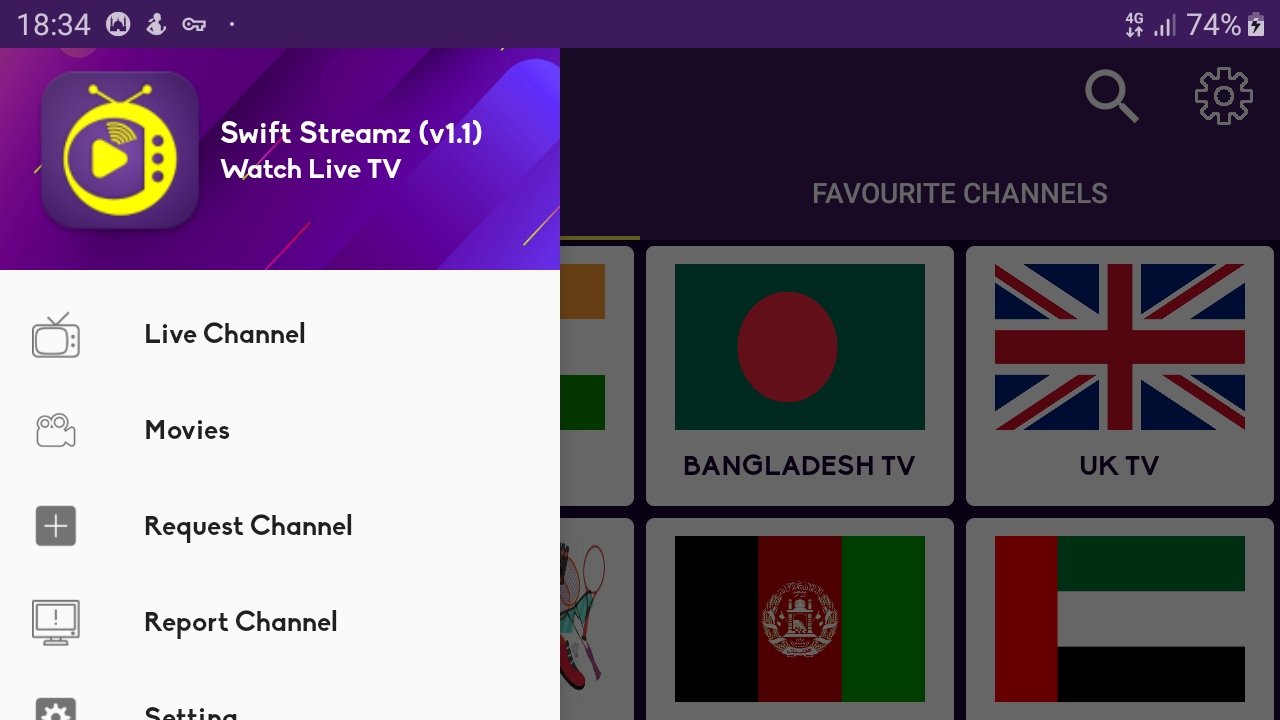 swift streamz free iptv app